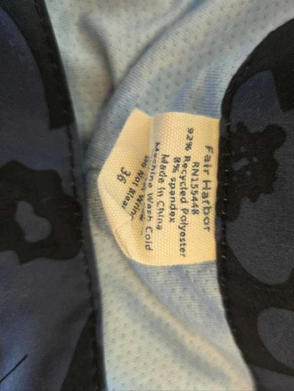 Fair Harbor Men Size 36 Floral Swim Shorts Blue Gray Tropical Print Board Short